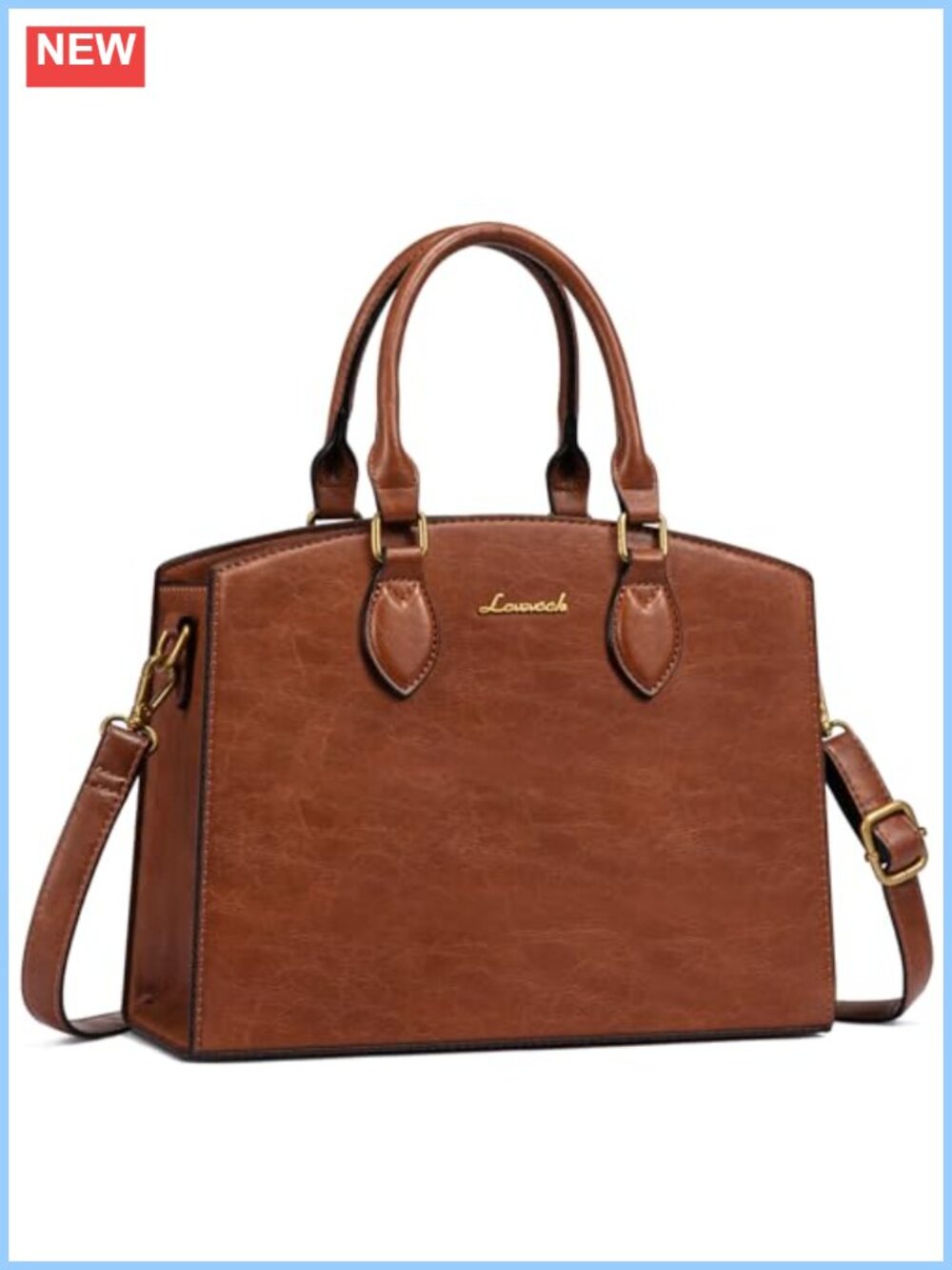 PU Leather Satchel Handbag Medium Tote Shoulder Crossbody Bag